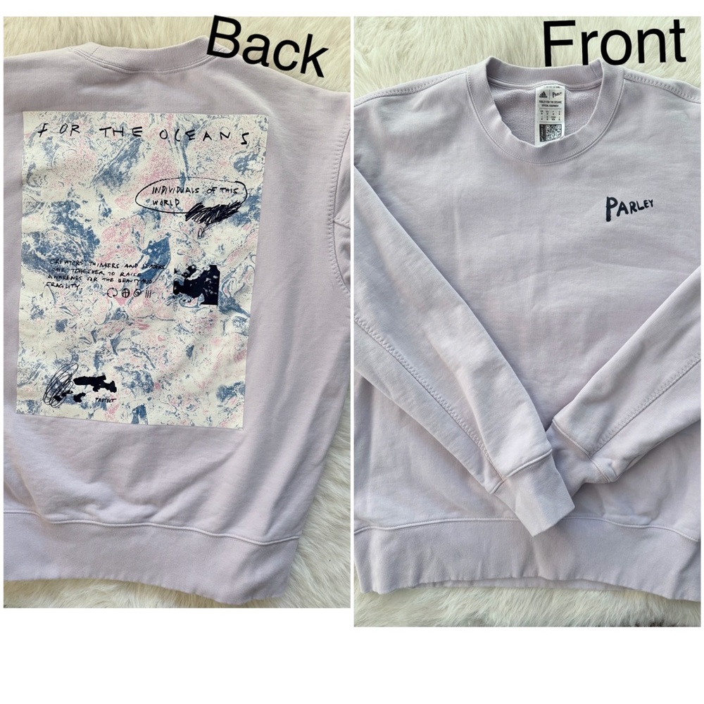 Adidas x Parley "For The Oceans" light purple sweatshirt Men’s Size Medium